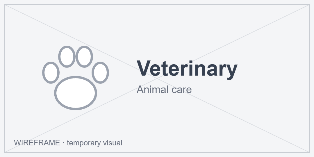 Temporary visual: Veterinary, animal care